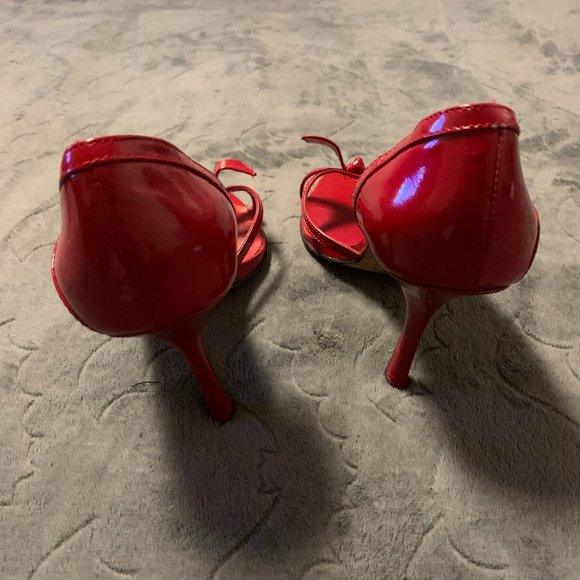 BEBE | Red Roseanna 94064-RED-6 Kitten Heel w/ Bow | 6 - Picture 7 of 13